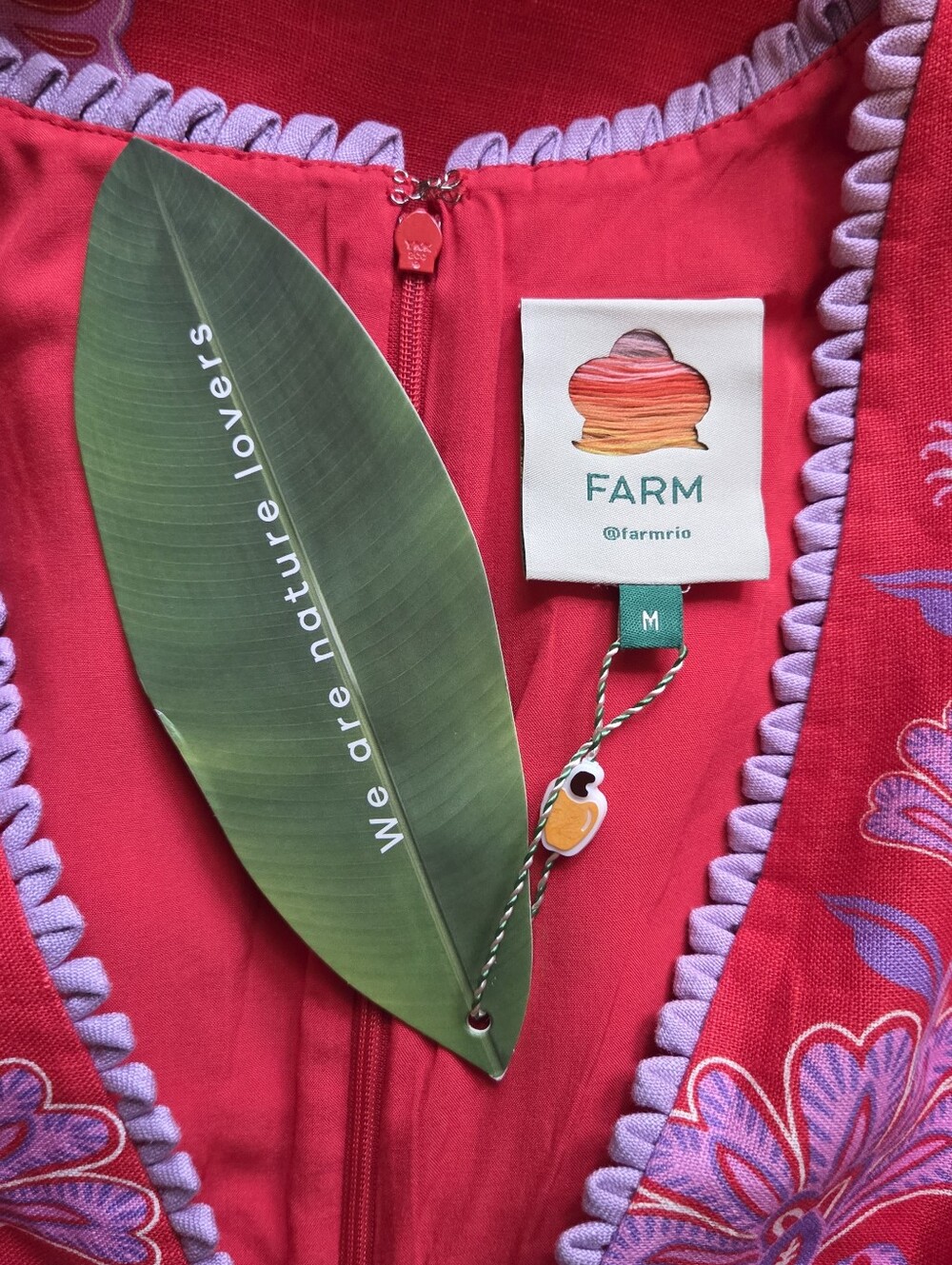 FARM RIO NWT Red Porcelain Garden Linen Midi Dress Medium - Picture 8 of 12